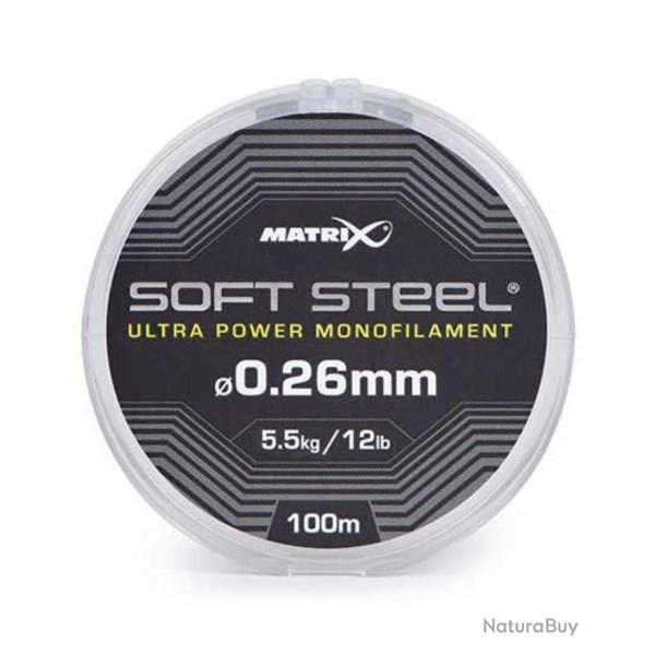 MATRIX FIL DE P�CHE SOFT STEEL ULTRA POWER MONOFILAMENT MATRIX 0,26mm 100m