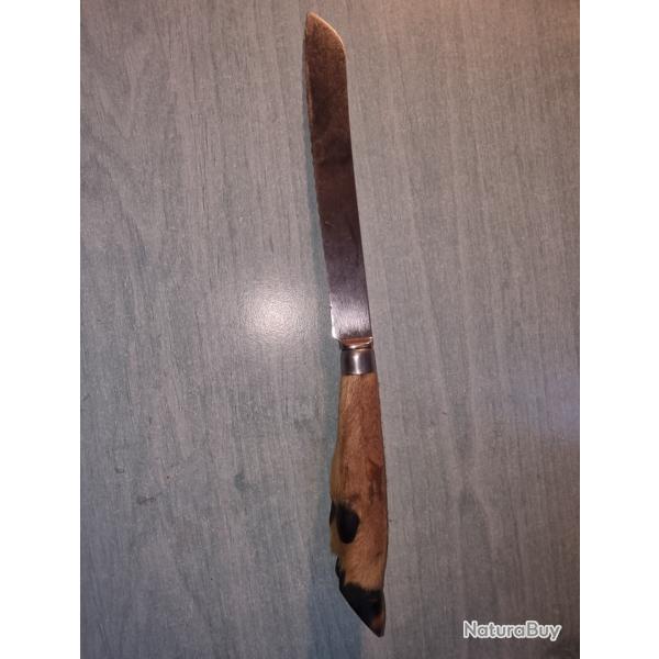 Couteau a pain patte de chevreuil