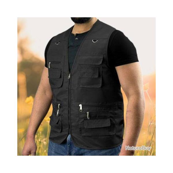 Gilet utilitaire multipoches Noir