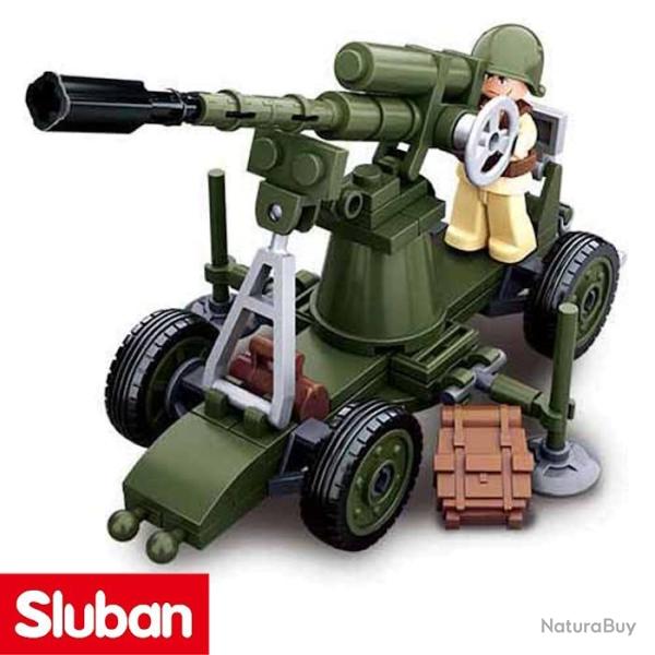 Jeu de construction canon anti-a�rien WWII Sluban - Mod�le historique d�taill�