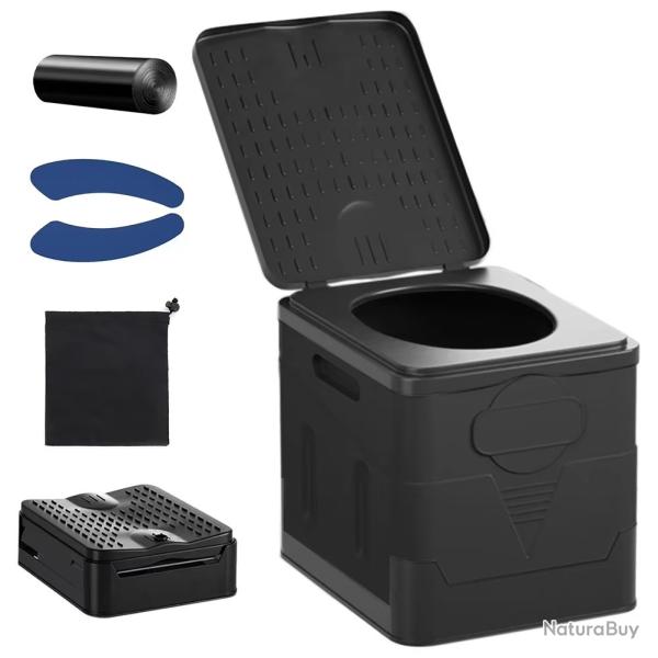 TOILETTE PORTABLE PLIANTE D'URGENCE VOYAGE CAMPING VOITURE PLAGE NATURE PLEIN AIR NOIRE