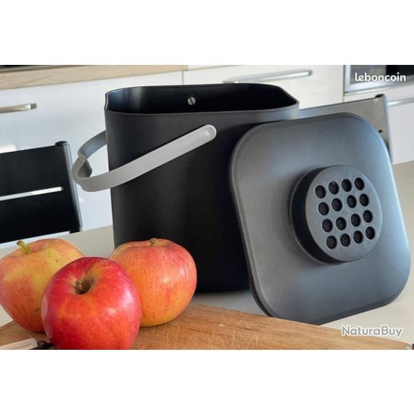 Seau � compost en polypropyl�ne noir - 18,5 x 18,5 x 22 cm - KAJO