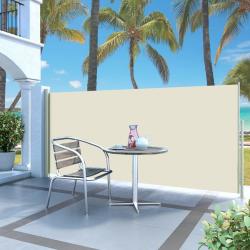 Auvent lat&eacute;ral r&eacute;tractable 140 x 300 cm Blanc cass&eacute;