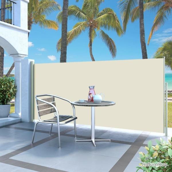 Auvent lat�ral r�tractable 140 x 300 cm Blanc cass�