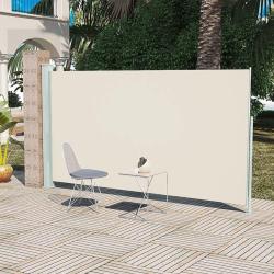 Auvent lat&eacute;ral de patio 160x300 cm Couleur cr&egrave;me
