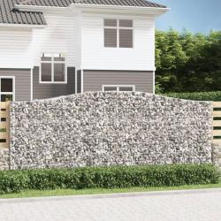 Panier de gabions arqu&eacute; 400x50x160/180 cm Fer galvanis&eacute;