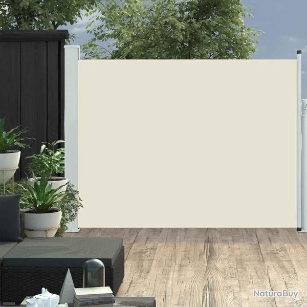 Auvent lat�ral r�tractable de patio 140x500 cm Cr�me
