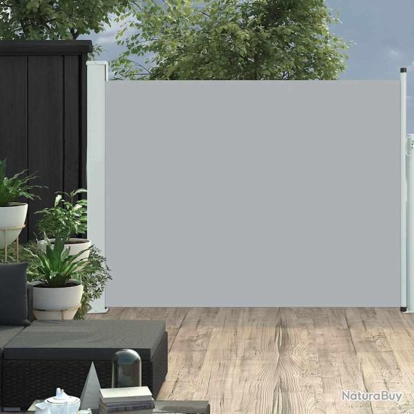 Auvent lat�ral r�tractable de patio 140x500 cm Gris