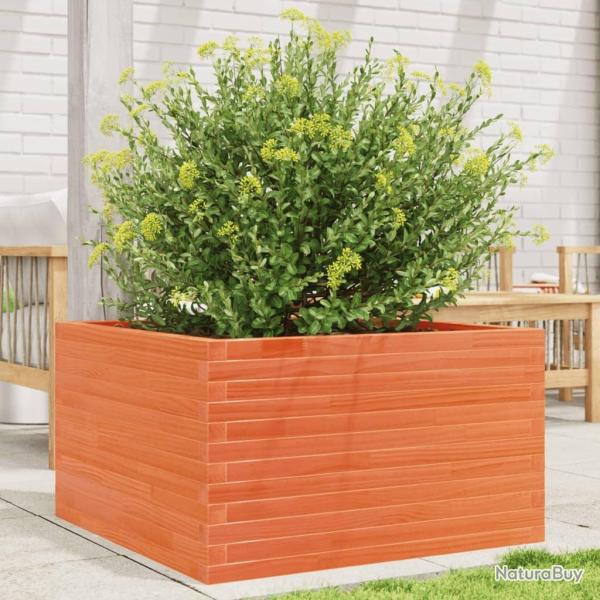 Jardinire cire marron 80x80x45,5 cm bois de pin massif