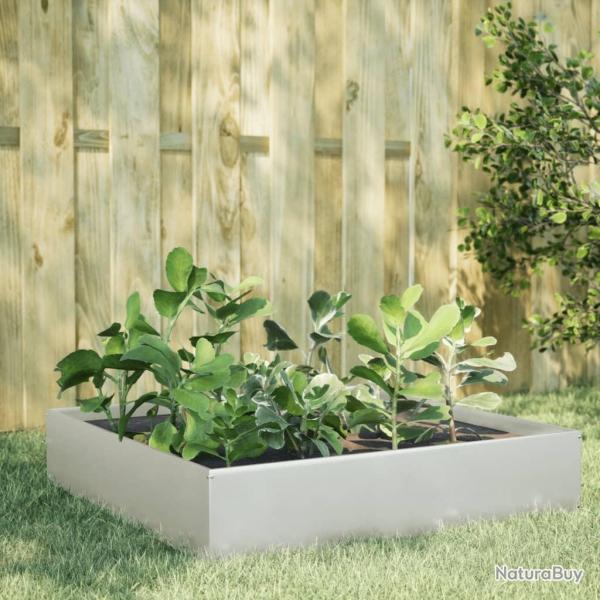 Lit sur�lev� de jardin 100x100x33,5 cm acier inoxydable