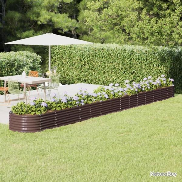 Lit sur�lev� de jardin Acier enduit de poudre marron