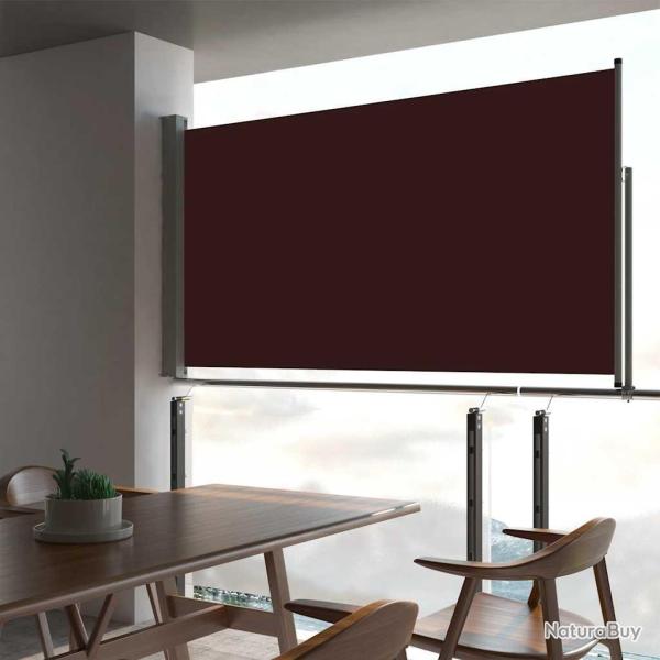 Auvent latral rtractable de patio 160x300 cm Marron