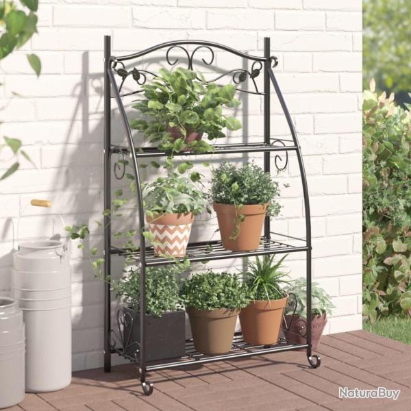 �tag�re � fleurs Noir 56x30x96 cm Acier