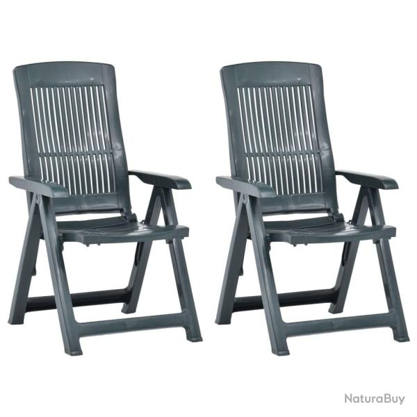 Chaises inclinables de jardin lot de 2 Plastique Vert