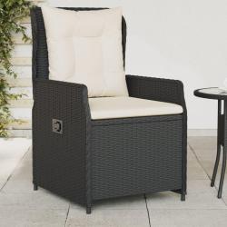 Chaises inclinables de jardin lot de 2 noir r&eacute;sine tress&eacute;e