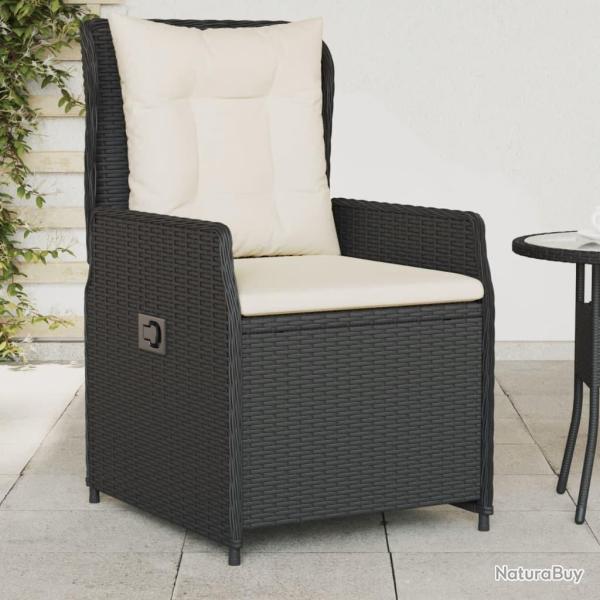 Chaises inclinables de jardin lot de 2 noir r�sine tress�e