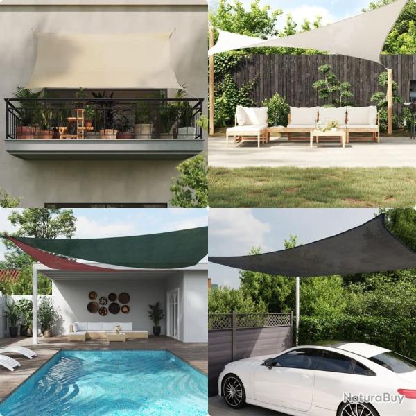 Voile d'ombrage 160 g/m� rectangulaire sable 3,5x5 m PEHD
