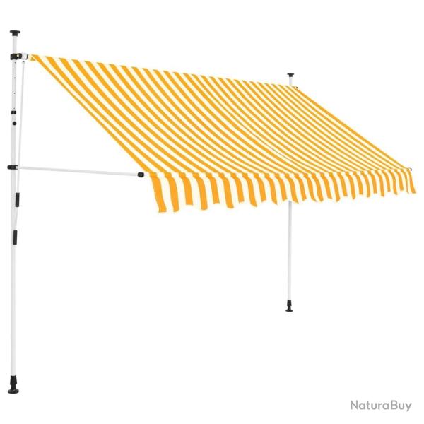Auvent r�tractable manuel 300 cm Rayures oranges et blanches