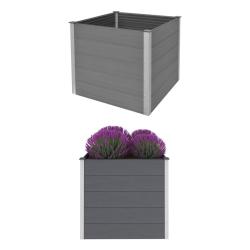 Lit sur&eacute;lev&eacute; de jardin WPC 100x100x91 cm Gris