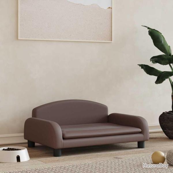 Lit pour chien marron 70x45x30 cm similicuir