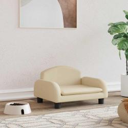 Lit pour chien cr&egrave;me 50x40x30 cm tissu