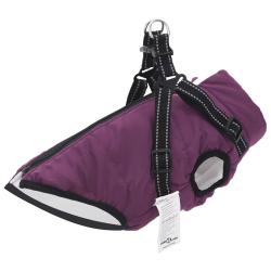 Manteau pour chiens avec harnais imperm&eacute;able r&eacute;fl&eacute;chissant L28