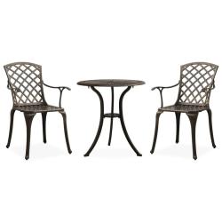 Ensemble de bistro 3 pcs Aluminium coul&eacute; Bronze