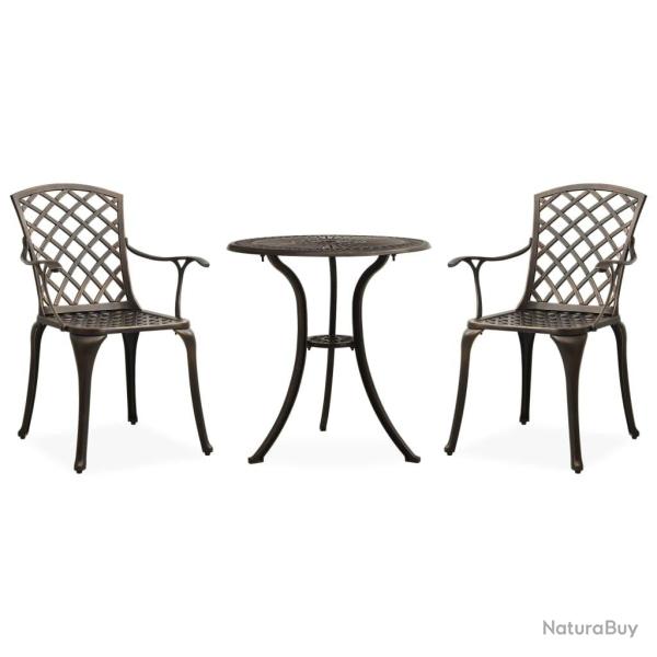 Ensemble de bistro 3 pcs Aluminium coul� Bronze