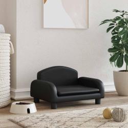 Lit pour chien noir 50x40x30 cm similicuir