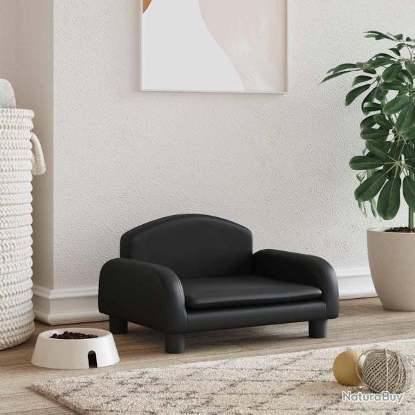 Lit pour chien noir 50x40x30 cm similicuir