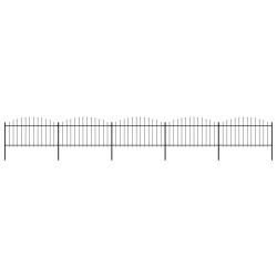 Cl&ocirc;ture de jardin avec dessus en forme de lance en acier 892,5 x 150 cm Noir
