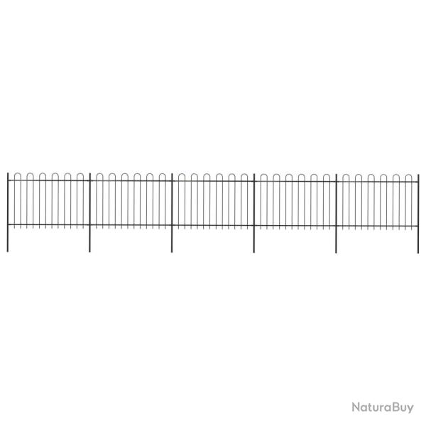 Clture de jardin avec dessus en cerceau Acier 8,5 x 1,2 m Noir