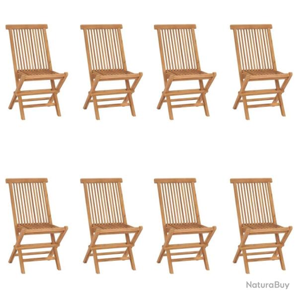 Chaises pliables de jardin lot de 8 Bois de teck solide