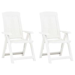Chaises inclinables de jardin lot de 2 Plastique Blanc