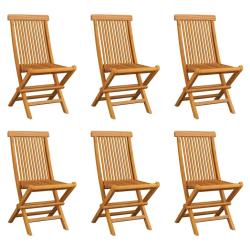 Chaises pliables de jardin 6 pcs Bois de teck solide