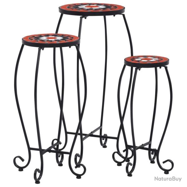 Tables mosa�que 3 pcs Terre cuite et blanc C�ramique