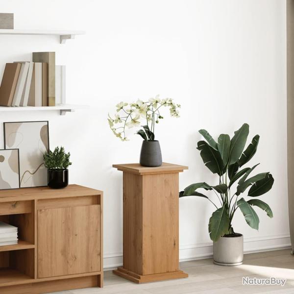 Pi�destal avec rangement ch�ne artisanal bois d'ing�nierie