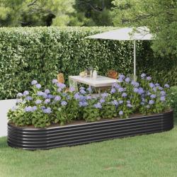 Lit sur&eacute;lev&eacute; de jardin Acier enduit de poudre Anthracite