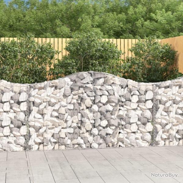 Paniers � gabions arqu�s 4 pcs 200x30x100/120 cm Fer galvanis�