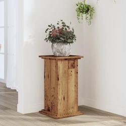 Support pour plantes vieux bois 33x33x60 cm bois d'ing&eacute;nierie