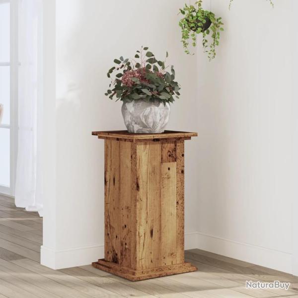Support pour plantes vieux bois 33x33x60 cm bois d'ing�nierie