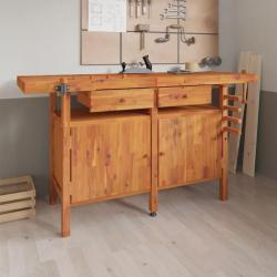 &Eacute;tabli avec tiroirs et &eacute;taux 162x62x83 cm Bois massif d'acacia