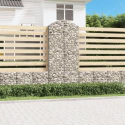 Panier de gabions arqu&eacute; 100x30x220/240 cm Fer galvanis&eacute;