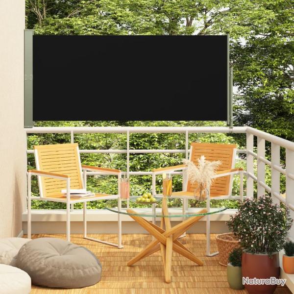 Auvent latral rtractable de patio 140x300 cm Noir