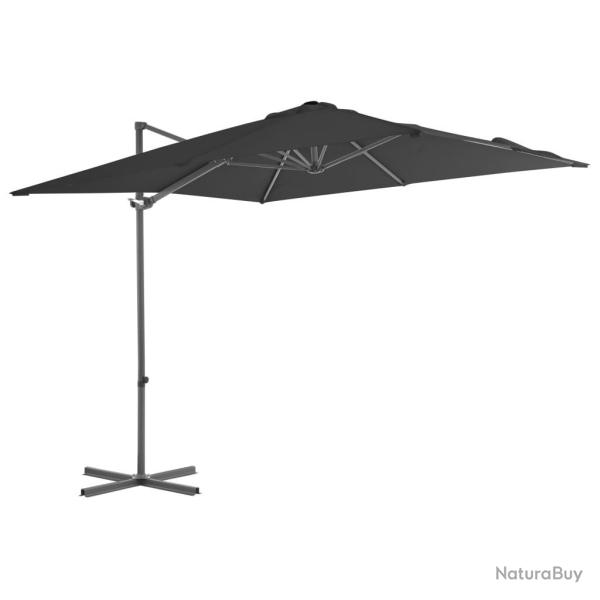 Parasol de jardin en porte-�-faux avec m�t en acier anthracite