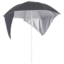 Parasol de plage avec parois lat&eacute;rales anthracite 215 cm