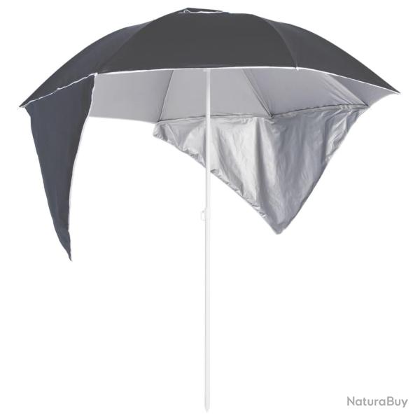 Parasol de plage avec parois lat�rales anthracite 215 cm