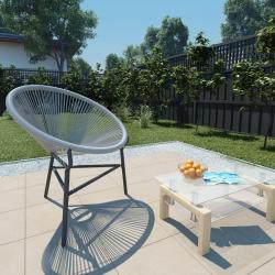 Chaise de jardin sous forme de lune R&eacute;sine tress&eacute;e Gris