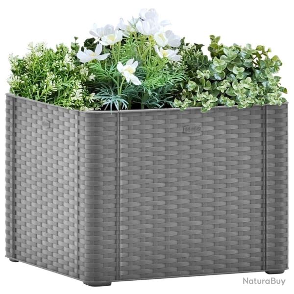 Lit surlev de jardin avec systme d'arrosage Gris 43x43x33 cm