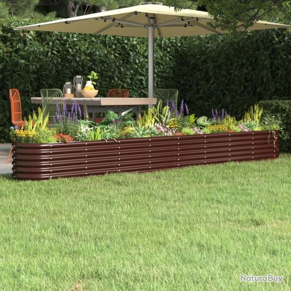 Lit sur�lev� de jardin Acier enduit de poudre marron
